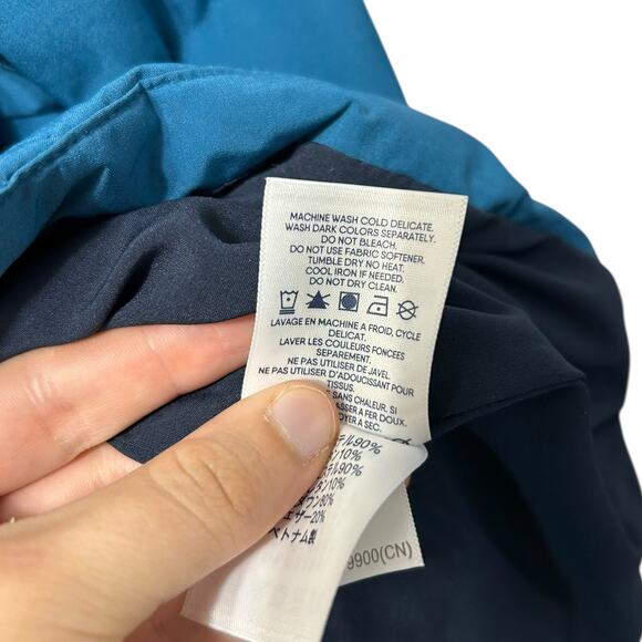 Lands' End Max 600 Down Puffer Jacket NWT Men's Sz L Blue Colorblock Streetwear - Picture 8 of 9